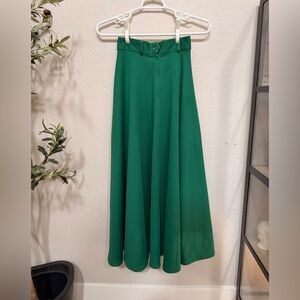 Elegant Green Women's Skirt vintage beach cottagecore